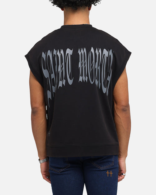 Saint Morta Vill Park Cut Off Sweater Vintage Black
