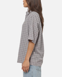 Vouseti Full Court Button Up Shirt Grey Plaid
