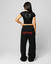Ed Hardy Women's Techno Baby T-Shirt Vintage Black