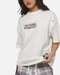 Worship Restraint Box Crop Reverse T-Shirt Coconut Milk