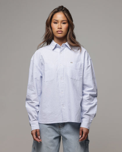 American Thrift Oxford Long Sleeve Shirt Blue Stripe