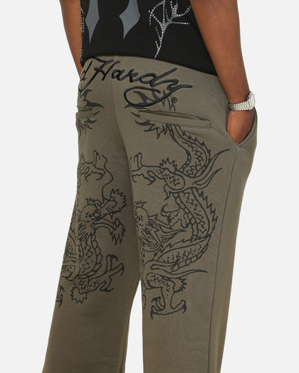 Ed Hardy Dragon Trackpants Washed Olive