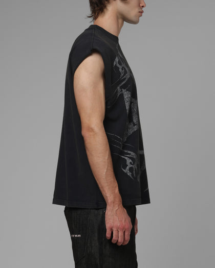 Loiter Cyber Cross Vintage Muscle T-Shirt Black