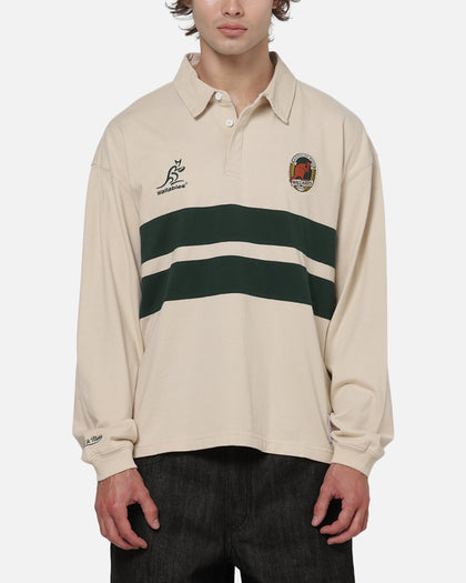 Mitchell & Ness Wallabies Rugby Long Sleeve Polo Ivory