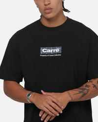 Carre Box Check T-Shirt Solid Black