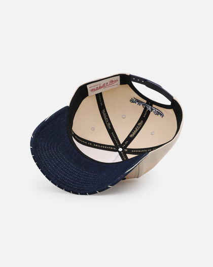 Mitchell & Ness Los Angeles Dodgers 'Visor Stripes' Pro Pinch Snapback Natural