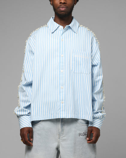 Loiter Pearl Button Up Shirt Blue Stripe