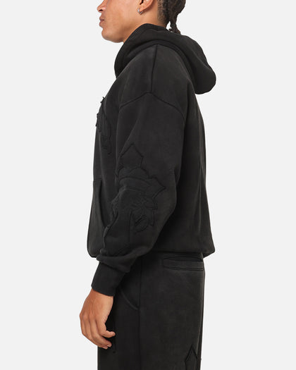 Ed Hardy Fray Zip Hoodie Black