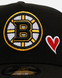 New Era Boston Bruins 'Team Color Hearts' 9FORTY A-Frame Snapback Official Team Color