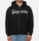 S Double Cursive Zip Hoodie Black