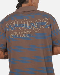X-Large Streets Short Sleeve Polo T-Shirt Chestnut