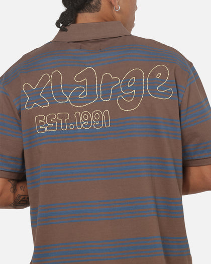 X-Large Streets Short Sleeve Polo T-Shirt Chestnut