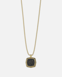 Guess Mainline Back To Black Octagon Necklace Black/Gold