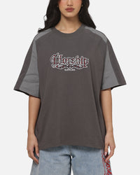 Worship Catharsis Box Crop Raglan T-Shirt Worn Black