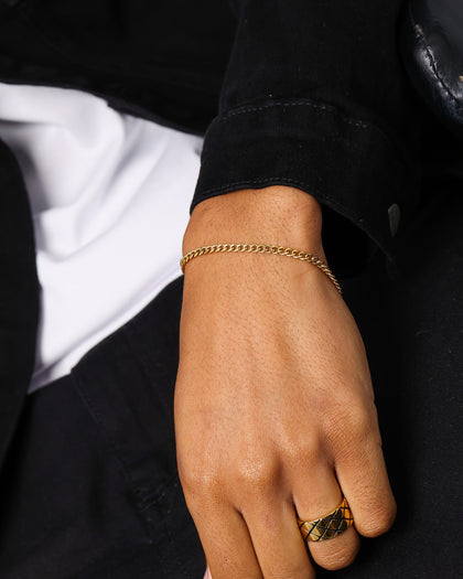 Saint Morta 3mm Cuban Bracelet Gold