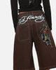 Ed Hardy Serpent Jorts Brown