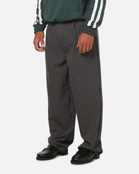 Carre Heritage Pleated Pants Black Pinstripe