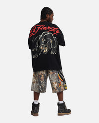 Ed Hardy Oversized Panther T-Shirt Black