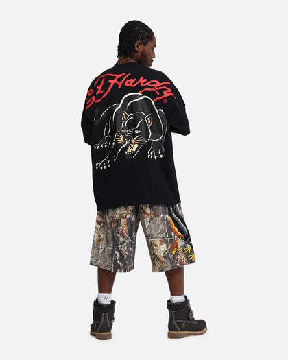 Ed Hardy Oversized Panther T-Shirt Black