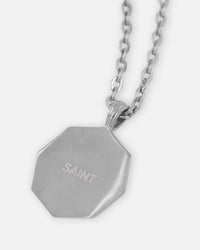 Saint Morta Lapis Octagon Pendant Chain White Gold