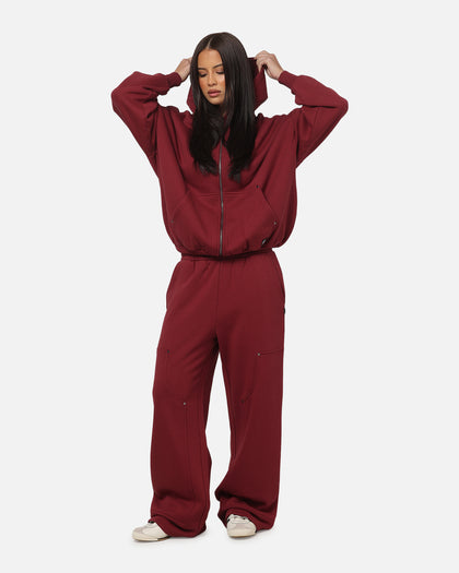 Carre Rivet Trackpants Burgundy