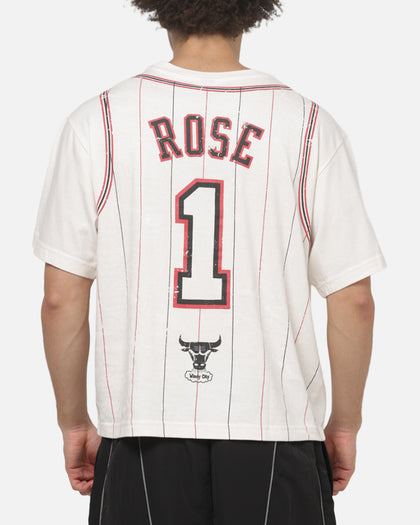 Mitchell & Ness Chicago Bulls Derrick Rose #1 Faux Jersey T-Shirt Vintage White