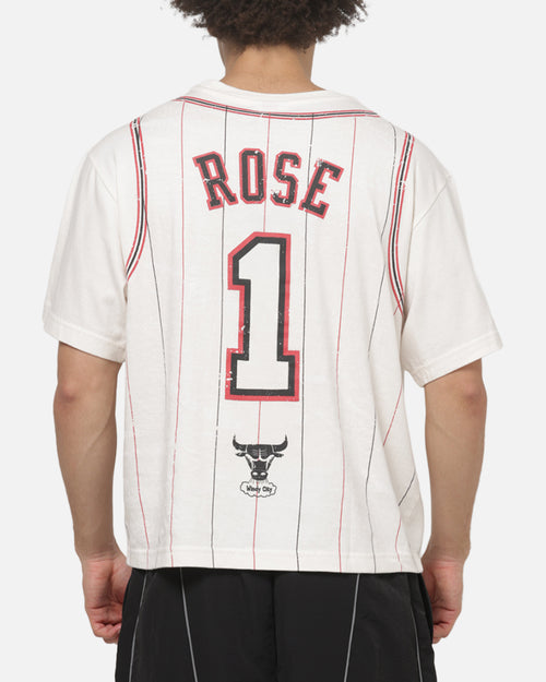 Mitchell & Ness Chicago Bulls Derrick Rose #1 Faux Jersey T-Shirt Vintage White