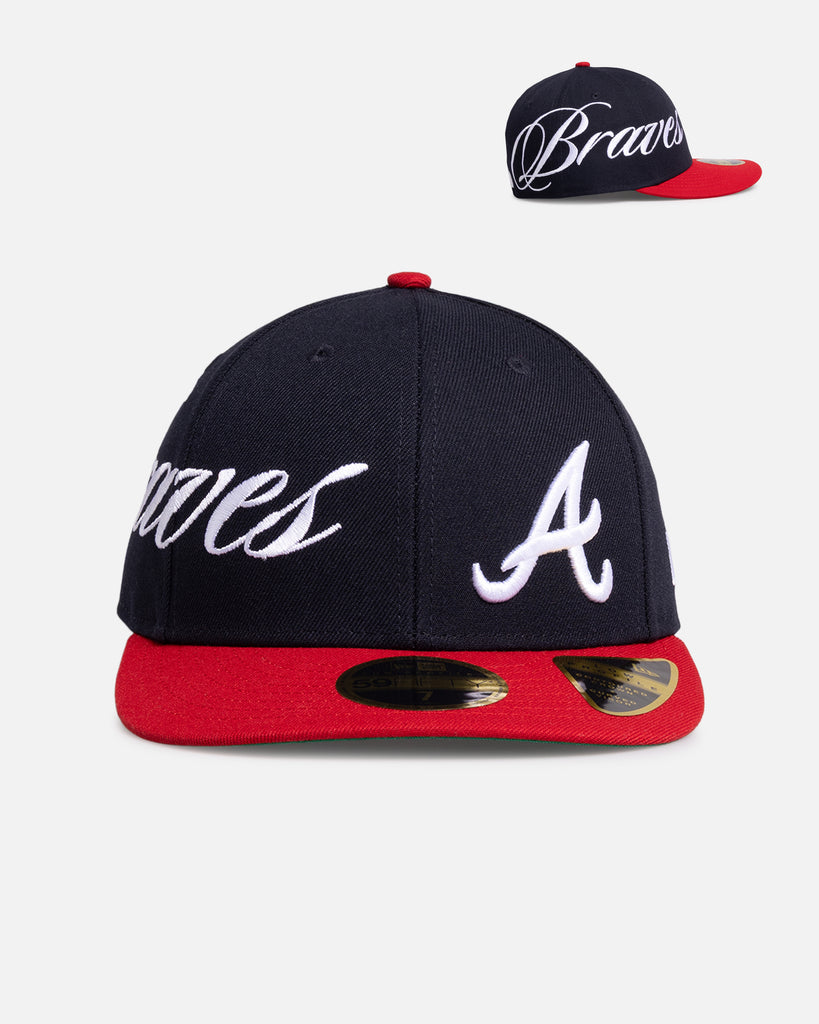 New Era Atlanta Braves 'MLB Side Script' 59FIFTY Fitted Navy | Culture ...