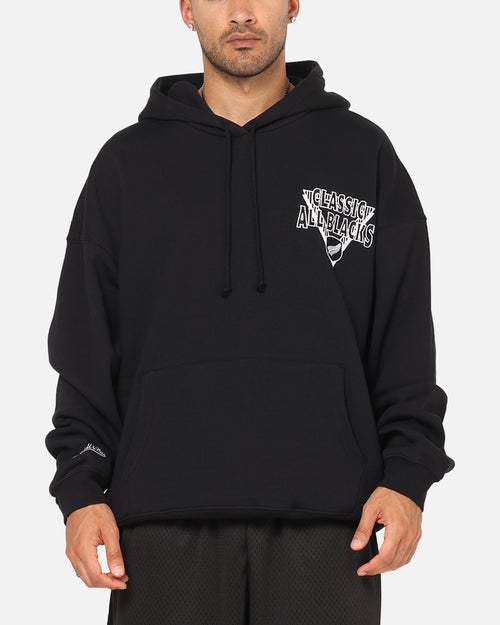Mitchell & Ness All Blacks Rugby Union Classic Silver Fern Hoodie Solid Black