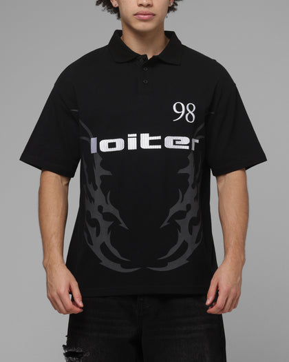 Loiter Cyber Polo T-Shirt Black