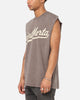 Saint Morta Script Oversized Muscle T-Shirt Washed Brown