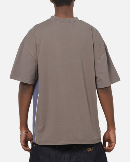 Carre Athletic Panel Crew T-Shirt Washed Charcoal
