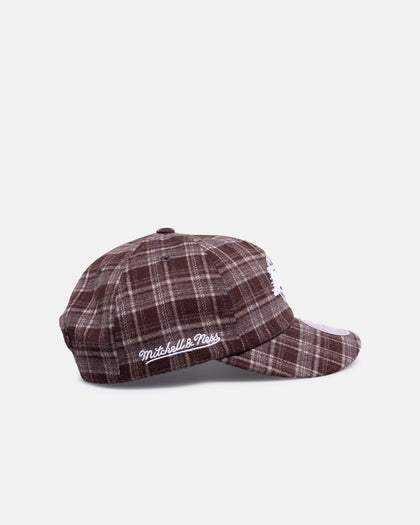 Mitchell & Ness Los Angeles Lakers 'Checked Letter' Legacy Low Profile Snapback Brown