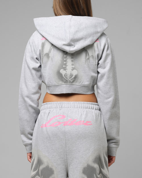 Loiter Women's Drako Cropped Hoodie Grey Marle