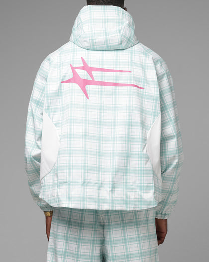 Loiter Ultra Hybrid Windbreaker Jacket Green Plaid