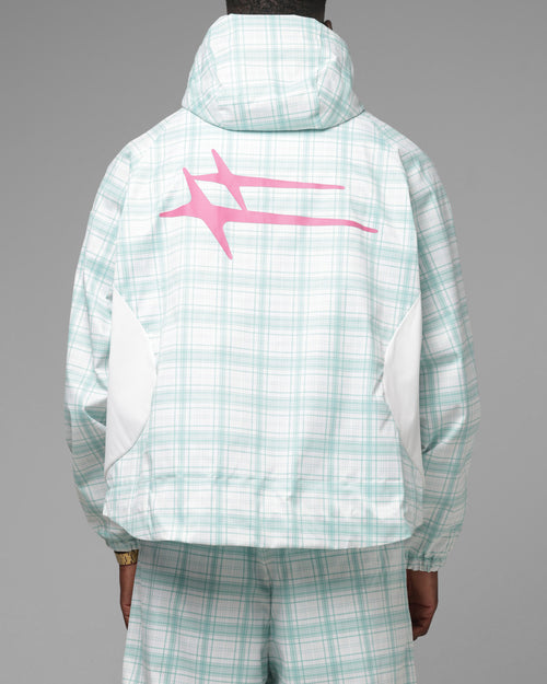 Loiter Ultra Hybrid Windbreaker Jacket Green Plaid