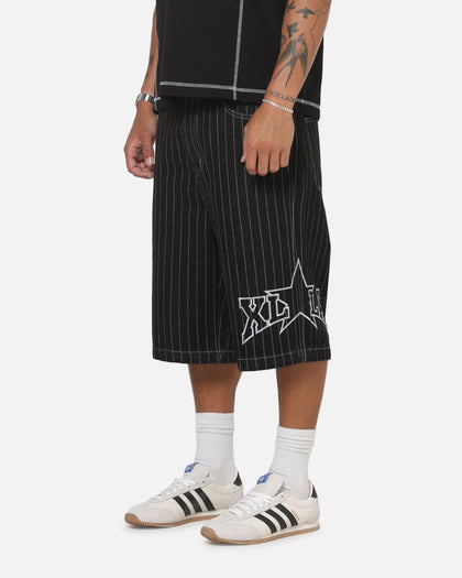 X-Large LA Star Baggy Bull Denim Shorts Black