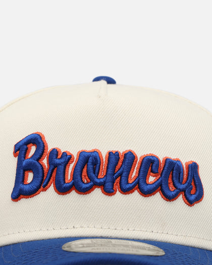 New Era Boise State Broncos 'Boise State University' 9FORTY Two Toned A-Frame Snapback Chrome/OTC