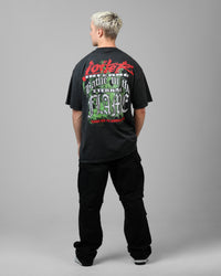 Loiter Inferno Drop T-Shirt Black Acidwash