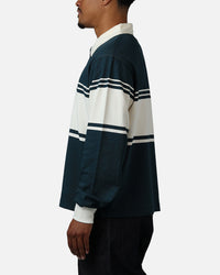 Carre Varsity Long Sleeve Polo Shirt Vintage Navy