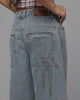 Loiter Star Born Pleated Jorts Blue Washed Denim