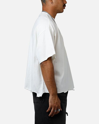 MNML Moth Eaten Cropped T-Shirt White