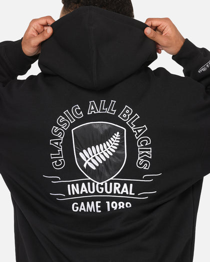 Mitchell & Ness All Blacks Rugby Union Classic Silver Fern Hoodie Solid Black