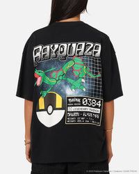 The Pokémon Collection By 73Studio Rayquaza T-Shirt Black Acidwash
