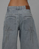 Loiter Star Born Pleated Jorts Blue Washed Denim