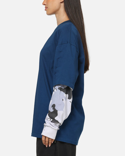 Carre Static Layered Long Sleeve T-Shirt Blue