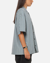 Carre Plaid Button Up Shirt Green-Plaid