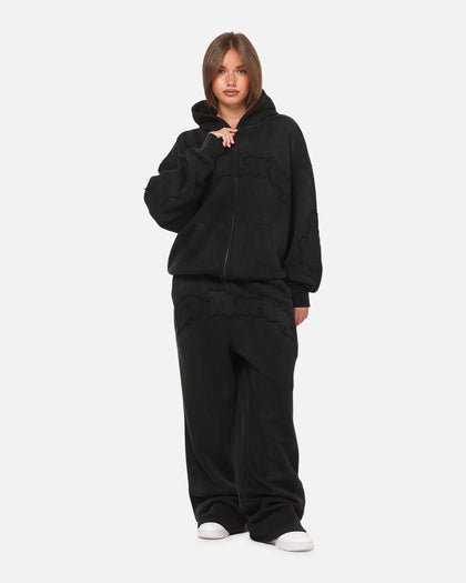 Ed Hardy Fray Zip Hoodie Black