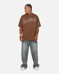 Saint Morta Pearl Script T-Shirt Washed Brown