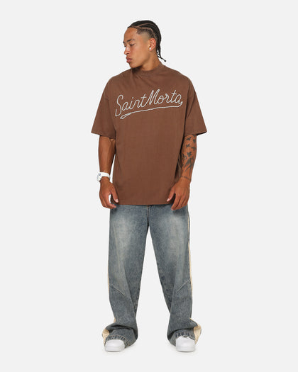 Saint Morta Pearl Script T-Shirt Washed Brown
